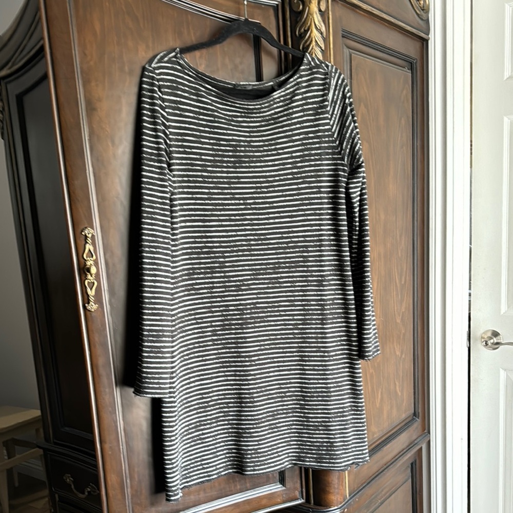 ATM  Black and White Striped Dress size l